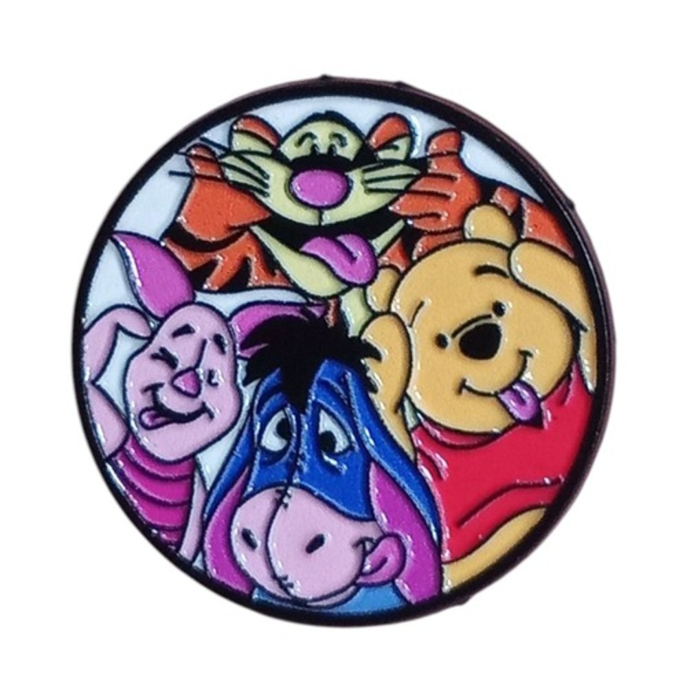 Disney Winnie The Pooh, Piglet, Eeyore & Tigger Round Enamel Pin